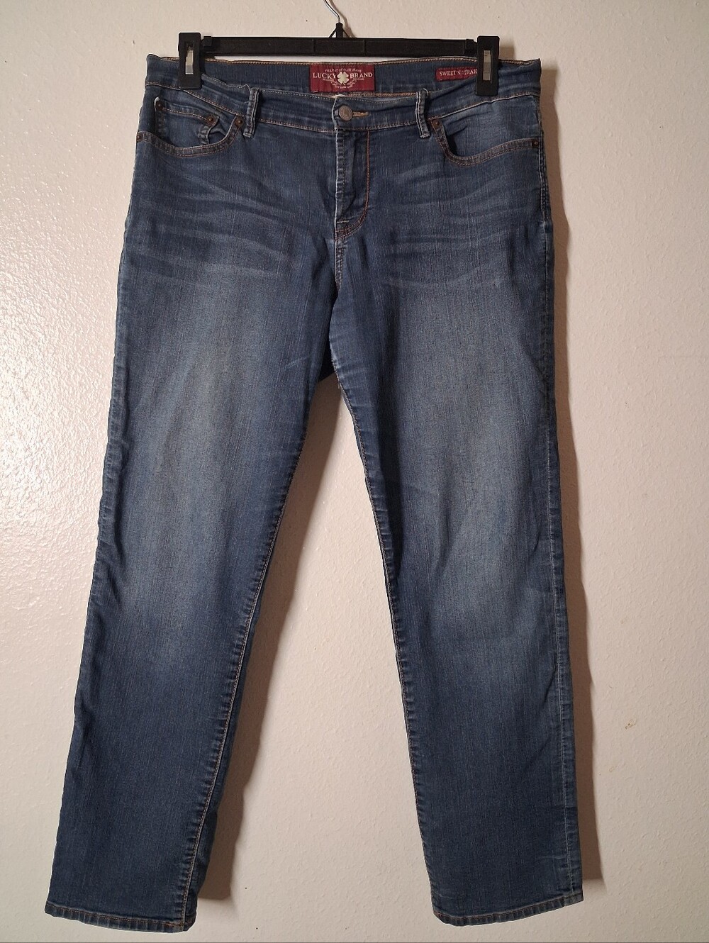 Lucky Brand Women’s Ankle Jeans Size 14/32 Blue Denim Mid Rise Straight Slim Cas